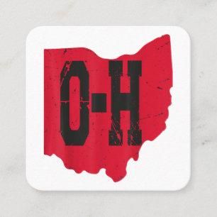 I Liebe My Ohio Zuhause Script Ohio Buckeye Staat Quadratische Visitenkarte