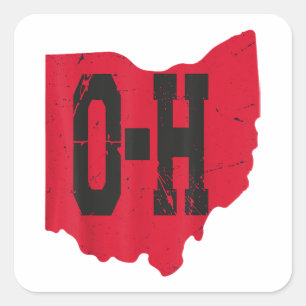 I Liebe My Ohio Zuhause Script Ohio Buckeye Staat Quadratischer Aufkleber