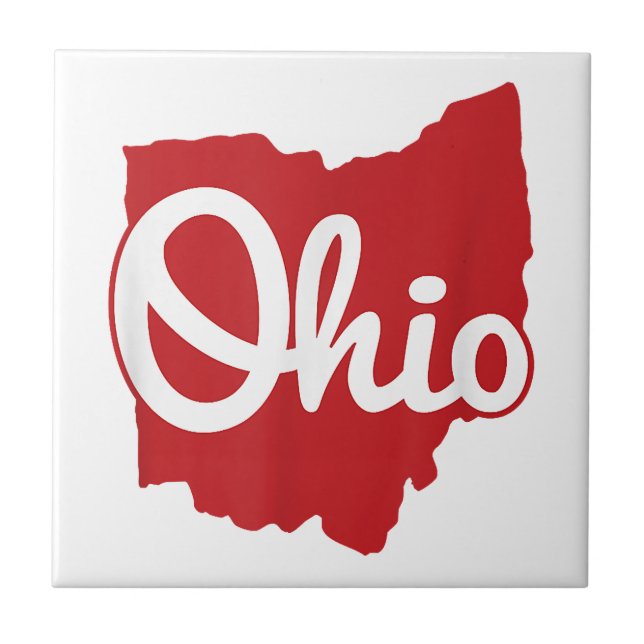 I Liebe My Ohio Zuhause Script Ohio Fliese (Vorderseite)