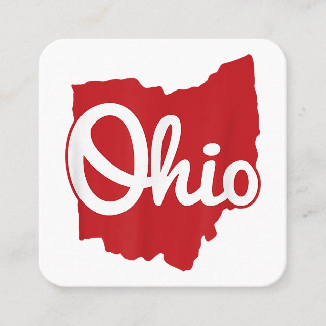 I Liebe My Ohio Zuhause Script Ohio Quadratische Visitenkarte (Vorderseite)
