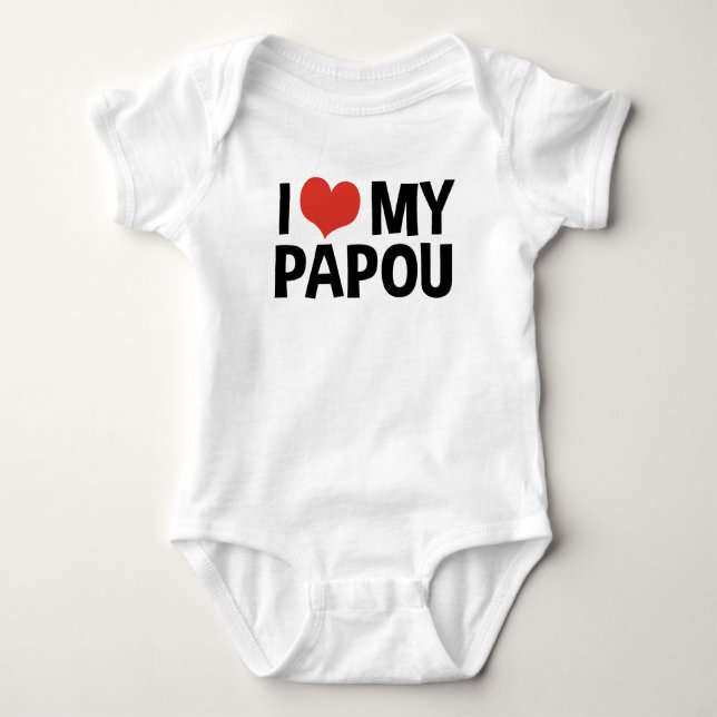 I Liebe My Papou Baby Strampler (Vorderseite)
