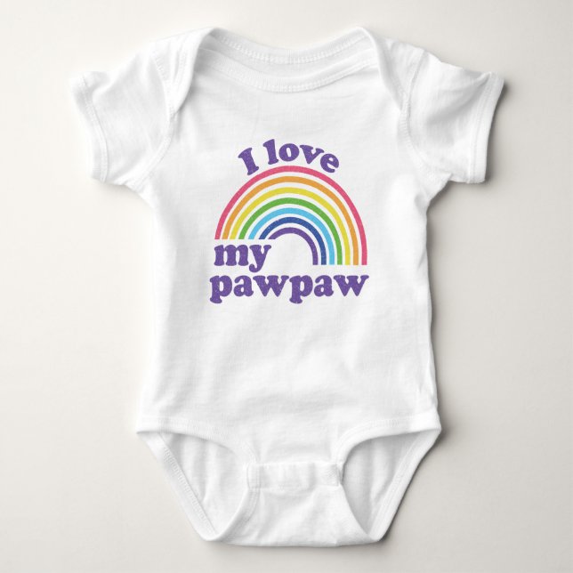 I Liebe My Pawpaw - Niedlicher Regenbogen Baby Strampler (Vorderseite)
