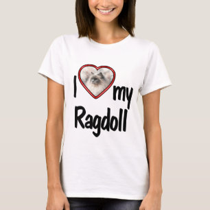I Liebe My Ragdoll - Niedliches Red Heart Cat Foto T-Shirt