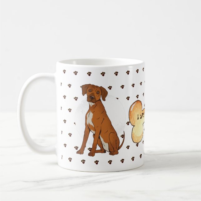 I Liebe My Ridgeback - Brown Rhodesian Cartoon Kaffeetasse (Links)