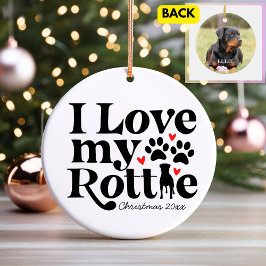 I Liebe My Rottie Rottweiler Dog Individuelle Name Keramik Ornament