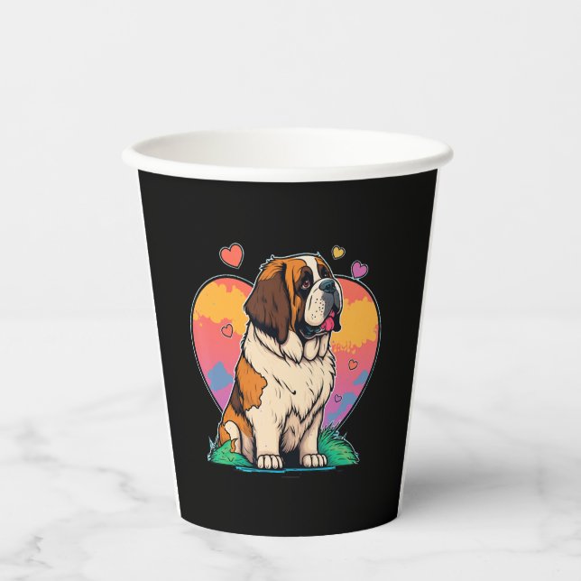 I Liebe My Saint St Bernard Dog Pappbecher (Vorderseite)