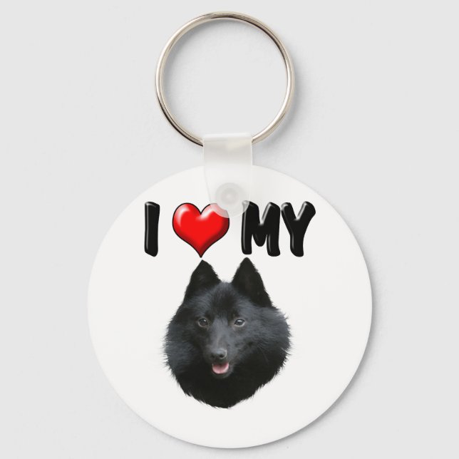 I Liebe My Schipperke Schlüsselanhänger (Vorderseite)