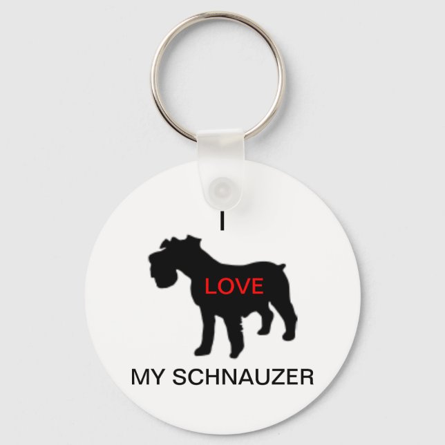 I Liebe my Schnauzer Schlüsselanhänger (Vorderseite)