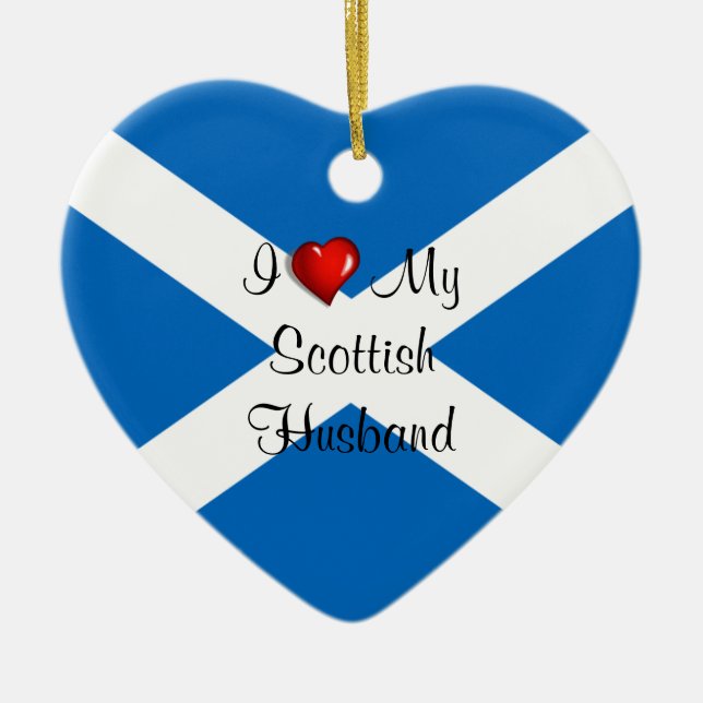 I Liebe My Scottish Husband Keramik Ornament (Vorne)