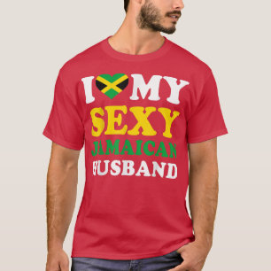 I Liebe My Sey Jamaican Husband Jamaica Ehefrau Ge T-Shirt