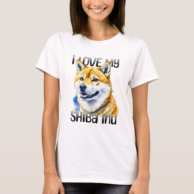 I Liebe My Shiba Inu | Hundebesitzer T-Shirt (Vorderseite)