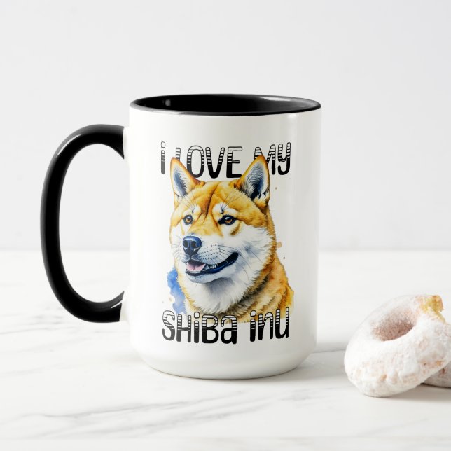 I Liebe My Shiba Inu | Hundebesitzer Tasse (Mit Donut)