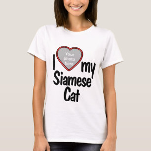 I Liebe My Siamese Cat - Foto Rotes Herz T-Shirt