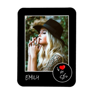 I Liebe My Sis, Custom Foto - Personalisiert Magnet