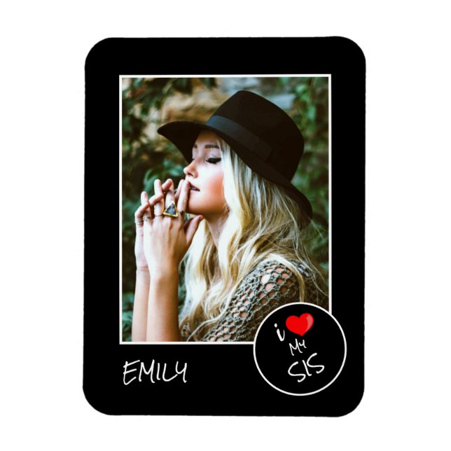 I Liebe My Sis, Custom Foto - Personalisiert Magnet (Vertikal)