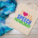 I Liebe My SLP Tragetasche<br><div class="desc">Ich Liebe meinen Sprachpathologen. Sprachtherapeuten sind phantastisch, Menschen beim Unterhalten zu helfen. Ein tolles Weihnachtsgeschenk für Ihre Lieblings-SLP.</div>