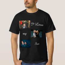 I Liebe My Son Custom 3 Foto Collage T - Shirt