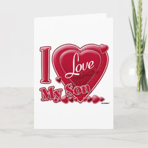 I Liebe My Son red - Herzstück im Inneren Feiertagskarte