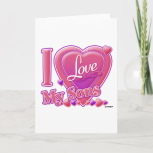I Liebe My Sons pink/lila - Herz Karte