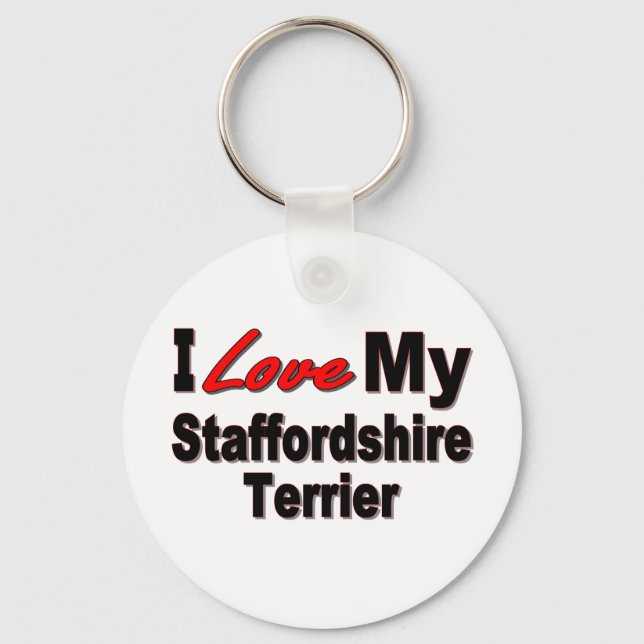 I Liebe My Staffordshire Terrier Schlüsselanhänger (Vorderseite)