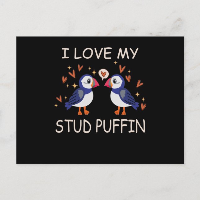.I Liebe My Stud Puffin Puffin Beziehung Postkarte (Vorderseite)