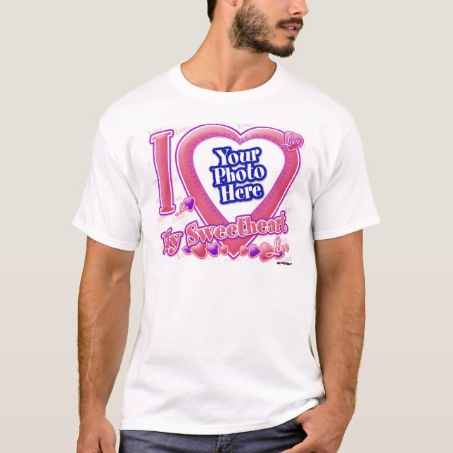 I Liebe My Sweetheart pink/lila - Foto T-Shirt (Vorderseite)