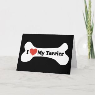 I Liebe My Terrier - Dog Bone Karte