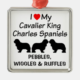 I Liebe My Three Cavalier King Charles Spaniel Hun Ornament Aus Metall