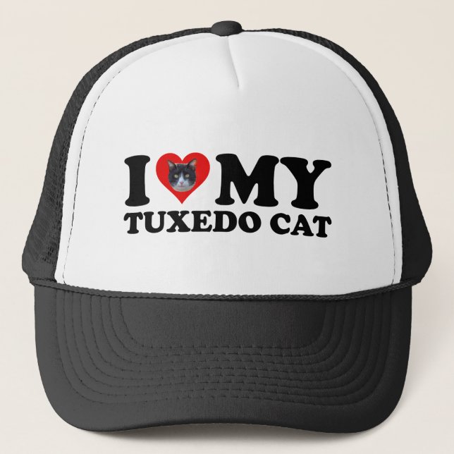 I Liebe My Tuxedo Cat Truckerkappe (Vorderseite)