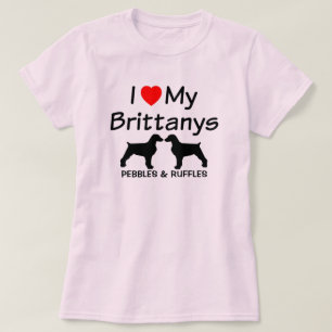I Liebe My Two Bretany Hunde Shirt