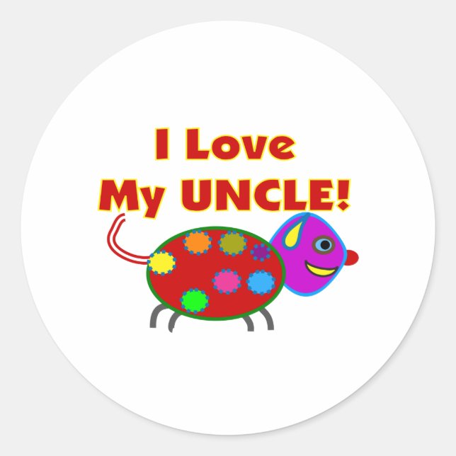 "I Liebe my UNCLE" Kinder T - Shirt/Geschenke Runder Aufkleber (Vorderseite)