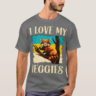 I Liebe My Veggies Red Panda Zookeeper Wildlife T-Shirt