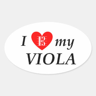 I Liebe My Viola (I Heart My Viola) Ovaler Aufkleber