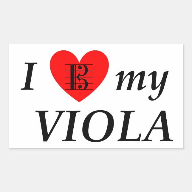 I Liebe My Viola (I Heart My Viola) Rechteckiger Aufkleber (Vorderseite)