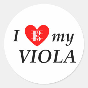I Liebe My Viola (I Heart My Viola) Runder Aufkleber