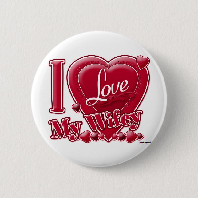 I Liebe My Wifey red - heart Button (Vorderseite)