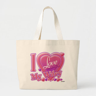 I Liebe My Wifey rosa/lila - Herz Jumbo Stoffbeutel
