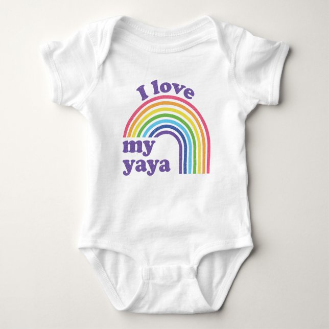 I Liebe My Yaya - Niedlicher Regenbogen Baby Strampler (Vorderseite)