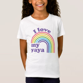I Liebe My Yaya - Niedlicher Regenbogen T-Shirt
