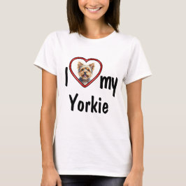 I Liebe My Yorkie - Niedliches Red Heart Dog Foto T-Shirt