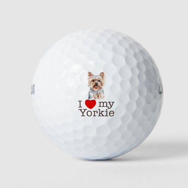 I Liebe My Yorkie - Yorkshire Terrier Dog Golfball (Vorderseite)