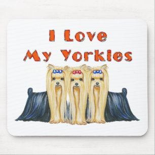 I Liebe My Yorkies Art Design Mousepad