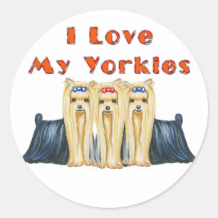 I Liebe My Yorkies Art Design Stickers Tags