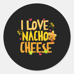 I Liebe Nacho Cheese Mexican Funny Cinco De Mayo C Runder Aufkleber