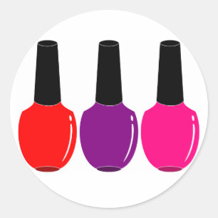 I Liebe-Nagellack-rote rosa lila Nagellack-Kunst Runder Aufkleber