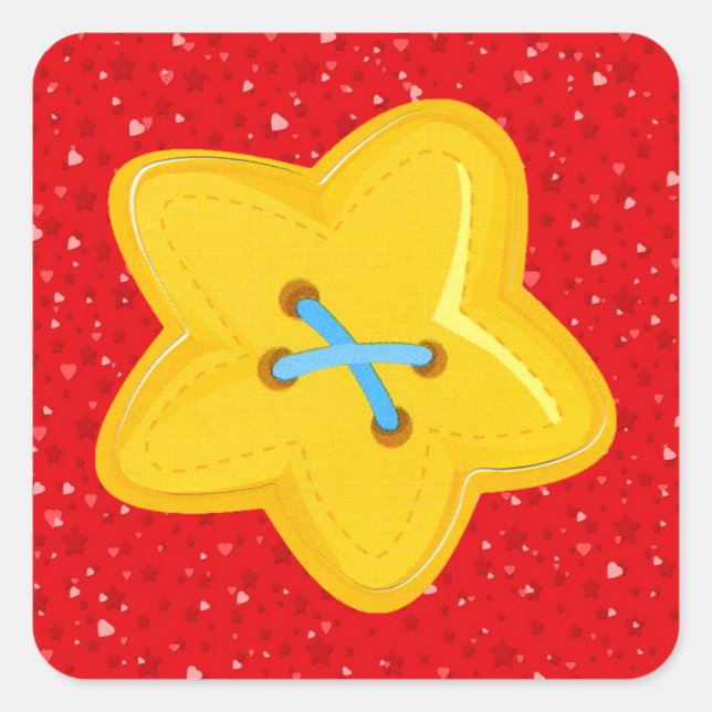 I Liebe Nähen - SRF Quadratischer Aufkleber (Vorderseite)