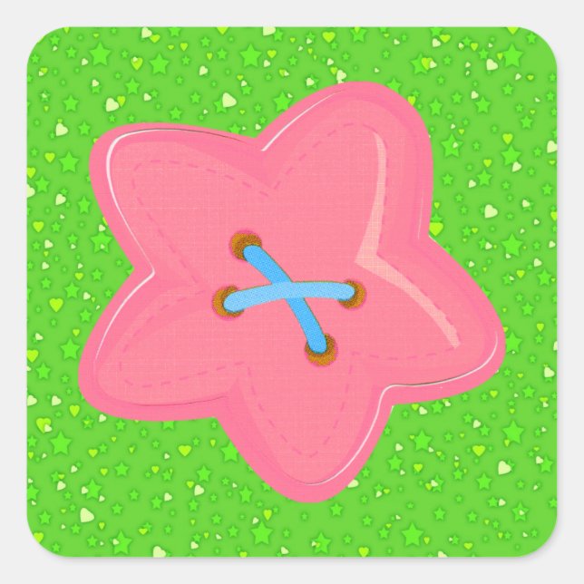 I Liebe Nähen - SRF Quadratischer Aufkleber (Vorderseite)