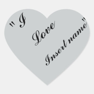 "I Liebe Name einfügen" Herz-Aufkleber