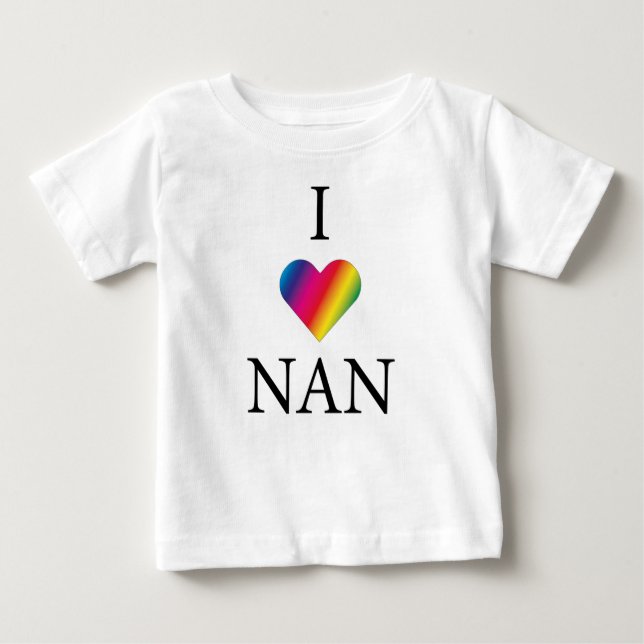 I LIEBE NAN RAINBOW HEART Baby T - Shirt (Vorderseite)