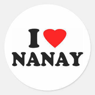 I Liebe Nanay Runder Aufkleber